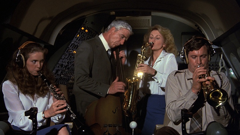 The crew from Airplane! flying on instruments.